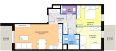 3 pokoje, mieszkanie 61,81 m², piętro 2, oferta nr 8A-2-6, Naramowice Odnova II, Poznań, Naramowice, ul. Bielicowa