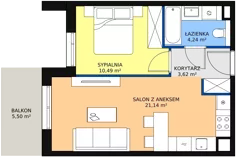 2 pokoje, mieszkanie 39,53 m², piętro 3, oferta nr 8A-3-3, Naramowice Odnova II, Poznań, Naramowice, ul. Bielicowa