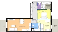 3 pokoje, mieszkanie 69,58 m², piętro 1, oferta nr 8B-1-1, Naramowice Odnova II, Poznań, Naramowice, ul. Bielicowa