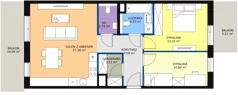 3 pokoje, mieszkanie 68,84 m², piętro 1, oferta nr 8B-1-3, Naramowice Odnova II, Poznań, Naramowice, ul. Bielicowa