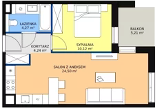 2 pokoje, mieszkanie 43,12 m², piętro 1, oferta nr 8C-1-3, Naramowice Odnova II, Poznań, Naramowice, ul. Bielicowa