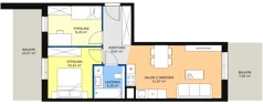 3 pokoje, mieszkanie 51,68 m², piętro 1, oferta nr 8C-1-7, Naramowice Odnova II, Poznań, Naramowice, ul. Bielicowa