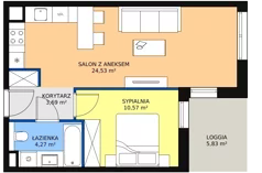 2 pokoje, mieszkanie 43,06 m², piętro 2, oferta nr 8C-2-4, Naramowice Odnova II, Poznań, Naramowice, ul. Bielicowa