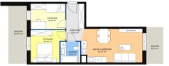 3 pokoje, mieszkanie 51,68 m², piętro 2, oferta nr 8C-2-7, Naramowice Odnova II, Poznań, Naramowice, ul. Bielicowa