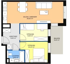 3 pokoje, mieszkanie 57,12 m², piętro 3, oferta nr 8C-3-6, Naramowice Odnova II, Poznań, Naramowice, ul. Bielicowa