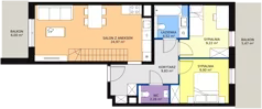 3 pokoje, mieszkanie 76,70 m², piętro 4, oferta nr 8C-4-1, Naramowice Odnova II, Poznań, Naramowice, ul. Bielicowa