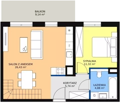 3 pokoje, mieszkanie 61,52 m², piętro 4, oferta nr 8C-4-9, Naramowice Odnova II, Poznań, Naramowice, ul. Bielicowa