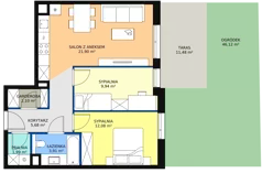 3 pokoje, mieszkanie 57,60 m², parter, oferta nr 8D-0-2, Naramowice Odnova II, Poznań, Naramowice, ul. Bielicowa