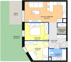 3 pokoje, mieszkanie 55,76 m², parter, oferta nr 8D-0-4, Naramowice Odnova II, Poznań, Naramowice, ul. Bielicowa
