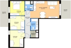 4 pokoje, mieszkanie 79,13 m², piętro 1, oferta nr 8D-1-1, Naramowice Odnova II, Poznań, Naramowice, ul. Bielicowa