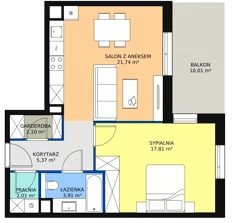 2 pokoje, mieszkanie 52,94 m², piętro 1, oferta nr 8D-1-2, Naramowice Odnova II, Poznań, Naramowice, ul. Bielicowa