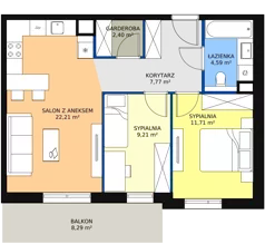3 pokoje, mieszkanie 57,89 m², piętro 1, oferta nr 8D-1-4, Naramowice Odnova II, Poznań, Naramowice, ul. Bielicowa