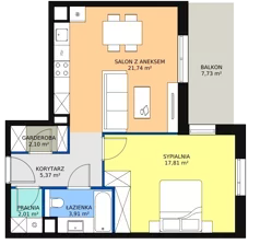 2 pokoje, mieszkanie 52,94 m², piętro 3, oferta nr 8D-3-2, Naramowice Odnova II, Poznań, Naramowice, ul. Bielicowa