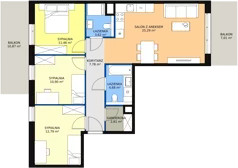 4 pokoje, mieszkanie 79,20 m², piętro 4, oferta nr 8D-4-1, Naramowice Odnova II, Poznań, Naramowice, ul. Bielicowa