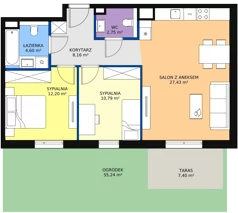 3 pokoje, mieszkanie 65,93 m², parter, oferta nr 8E-0-1, Naramowice Odnova II, Poznań, Naramowice, ul. Bielicowa