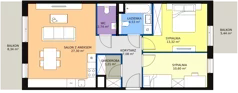 3 pokoje, mieszkanie 68,78 m², piętro 1, oferta nr 8E-1-3, Naramowice Odnova II, Poznań, Naramowice, ul. Bielicowa
