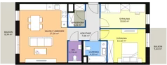 3 pokoje, mieszkanie 68,78 m², piętro 1, oferta nr 8F-1-1, Naramowice Odnova II, Poznań, Naramowice, ul. Bielicowa