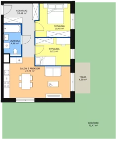 3 pokoje, mieszkanie 56,00 m², piętro 1, oferta nr B6-K3-1-6, Żerniki Na Novo II, Wrocław, Żerniki, ul. Maxa Berga