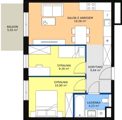 3 pokoje, mieszkanie 50,45 m², piętro 4, oferta nr B6-K2-4-26, Żerniki Na Novo II, Wrocław, Żerniki, ul. Maxa Berga