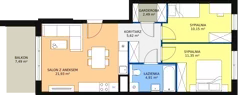 3 pokoje, mieszkanie 56,45 m², piętro 5, oferta nr B6-K2-5-31, Żerniki Na Novo II, Wrocław, Żerniki, ul. Maxa Berga