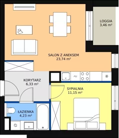 2 pokoje, mieszkanie 45,52 m², piętro 2, oferta nr B7A-K1-2-20, Żerniki Na Novo II, Wrocław, Żerniki, ul. Maxa Berga
