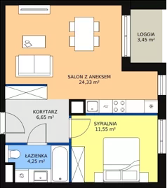 2 pokoje, mieszkanie 47,12 m², piętro 4, oferta nr B7A-K1-4-45, Żerniki Na Novo II, Wrocław, Żerniki, ul. Maxa Berga