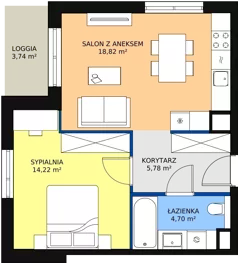 2 pokoje, mieszkanie 43,46 m², piętro 5, oferta nr B7A-K1-5-54, Żerniki Na Novo II, Wrocław, Żerniki, ul. Maxa Berga