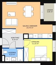 2 pokoje, mieszkanie 45,41 m², piętro 1, oferta nr B7B-K1-1-8, Żerniki Na Novo II, Wrocław, Żerniki, ul. Maxa Berga