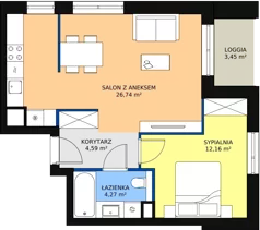 2 pokoje, mieszkanie 47,76 m², piętro 2, oferta nr B7B-K1-2-18, Żerniki Na Novo II, Wrocław, Żerniki, ul. Maxa Berga
