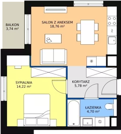 2 pokoje, mieszkanie 43,46 m², piętro 5, oferta nr B7B-K1-5-55, Żerniki Na Novo II, Wrocław, Żerniki, ul. Maxa Berga