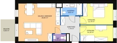 3 pokoje, mieszkanie 66,18 m², piętro 1, oferta nr B8-K1-1-16, Żerniki Na Novo II, Wrocław, Żerniki, ul. Maxa Berga