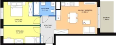 3 pokoje, mieszkanie 59,38 m², piętro 2, oferta nr B8-k2-2-5, Żerniki Na Novo II, Wrocław, Żerniki, ul. Maxa Berga