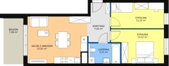 3 pokoje, mieszkanie 44,49 m², piętro 4, oferta nr B8-K2-4-21, Żerniki Na Novo II, Wrocław, Żerniki, ul. Maxa Berga