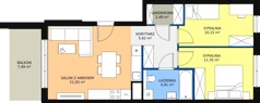 3 pokoje, mieszkanie 56,45 m², piętro 5, oferta nr B8-K2-5-29, Żerniki Na Novo II, Wrocław, Żerniki, ul. Maxa Berga