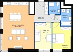 3 pokoje, mieszkanie 88,30 m², piętro 16, oferta nr a.2.16.05, ATAL SKY+ II, Katowice, Wełnowiec-Józefowiec, Wełnowiec, al. Wojciecha Korfantego 93-99