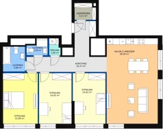 4 pokoje, mieszkanie 116,19 m², piętro 31, oferta nr a.2.31.01, ATAL SKY+ II, Katowice, Wełnowiec-Józefowiec, Wełnowiec, al. Wojciecha Korfantego 93-99