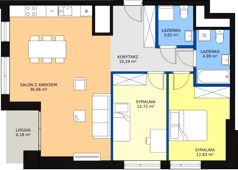 3 pokoje, mieszkanie 83,65 m², piętro 8, oferta nr a.2.8.05, ATAL SKY+ II, Katowice, Wełnowiec-Józefowiec, Wełnowiec, al. Wojciecha Korfantego 93-99