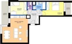 3 pokoje, apartament 69,96 m², piętro 1, oferta nr b.1.1.01, ATAL SKY+ II, Katowice, Wełnowiec-Józefowiec, Wełnowiec, al. Wojciecha Korfantego 93-99