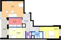 3 pokoje, mieszkanie 81,76 m², piętro 4, oferta nr b.2.4.05, ATAL SKY+ II, Katowice, Wełnowiec-Józefowiec, Wełnowiec, al. Wojciecha Korfantego 93-99