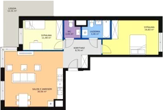 3 pokoje, apartament 79,10 m², piętro 6, oferta nr b.2.6.01, ATAL SKY+ II, Katowice, Wełnowiec-Józefowiec, Wełnowiec, al. Wojciecha Korfantego 93-99