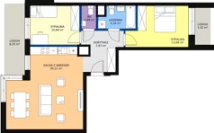 3 pokoje, mieszkanie 71,43 m², piętro 8, oferta nr b.1.8.01, ATAL SKY+ II, Katowice, Wełnowiec-Józefowiec, Wełnowiec, al. Wojciecha Korfantego 93-99