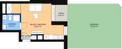 1 pokój, apartament inwestycyjny 25,86 m², parter, oferta nr c.2.0.01, ATAL SKY+ Apartamenty Inwestycyjne, Katowice, Wełnowiec-Józefowiec, Wełnowiec, al. Wojciecha Korfantego 85