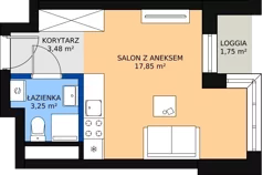 1 pokój, apartament inwestycyjny 24,98 m², parter, oferta nr c.2.0.04, ATAL SKY+ Apartamenty Inwestycyjne, Katowice, Wełnowiec-Józefowiec, Wełnowiec, al. Wojciecha Korfantego 85