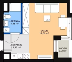 1 pokój, apartament inwestycyjny 29,72 m², piętro 1, oferta nr c.1.1.06, ATAL SKY+ Apartamenty Inwestycyjne, Katowice, Wełnowiec-Józefowiec, Wełnowiec, al. Wojciecha Korfantego 85