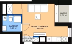 1 pokój, apartament inwestycyjny 25,86 m², piętro 1, oferta nr c.2.1.01, ATAL SKY+ Apartamenty Inwestycyjne, Katowice, Wełnowiec-Józefowiec, Wełnowiec, al. Wojciecha Korfantego 85