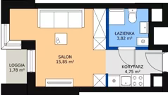 1 pokój, apartament inwestycyjny 35,88 m², piętro 1, oferta nr c.2.1.06, ATAL SKY+ Apartamenty Inwestycyjne, Katowice, Wełnowiec-Józefowiec, Wełnowiec, al. Wojciecha Korfantego 85