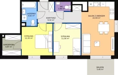 3 pokoje, mieszkanie 67,26 m², piętro 3, oferta nr A.02.3.18, Warszawska 58A, Warszawa, Ursus, Niedźwiadek, ul. Warszawska 58a