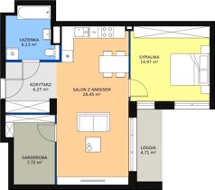 2 pokoje, mieszkanie 64,94 m², piętro 1, oferta nr 6-1-2, Zakątek Harmonia II, Warszawa, Białołęka, Szamocin, ul. Płochocińska