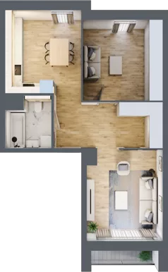 1 pokój, mieszkanie 56,74 m², piętro 4, oferta nr 5.04.B22, Ogrody Andersa, Gliwice, Wojska Polskiego, ul. Leopolda Okulickiego