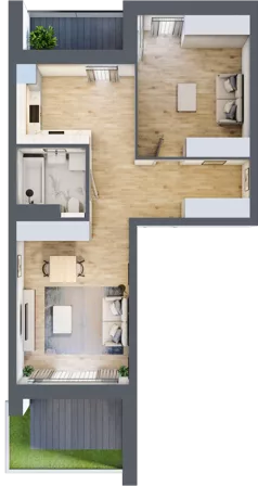 1 pokój, mieszkanie 55,60 m², parter, oferta nr 5.00.D01, Ogrody Andersa, Gliwice, Wojska Polskiego, ul. Leopolda Okulickiego